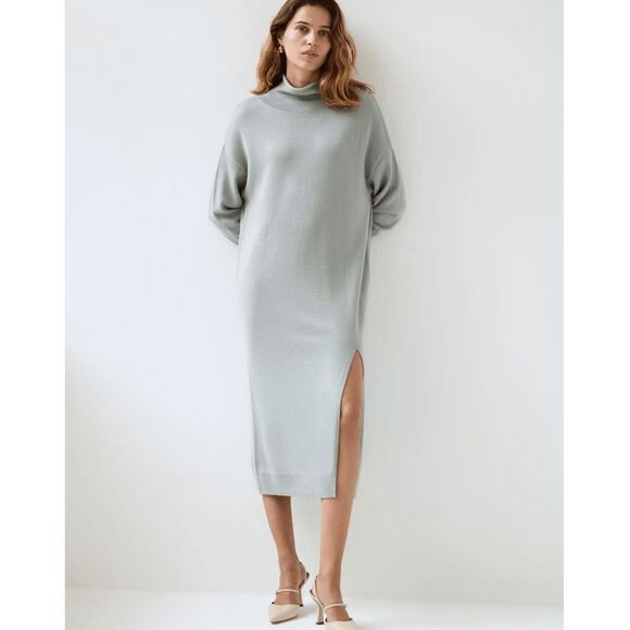 Aritzia Cyprie Gray Long Sleeve Dress NWT - Picture 7 of 10